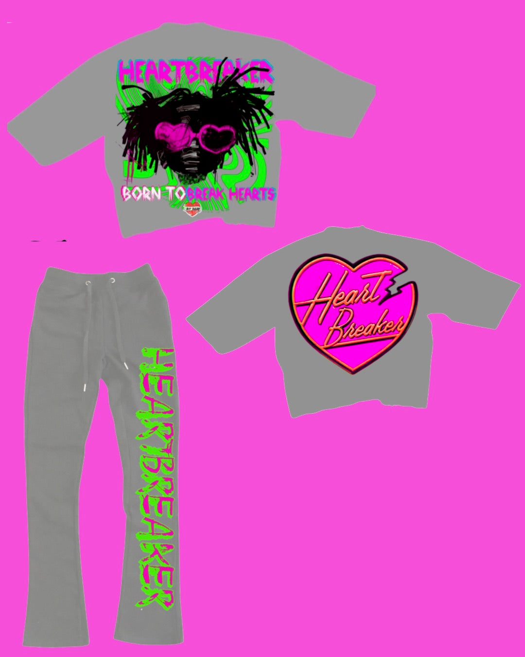Grey “ Healing Hearts” Set